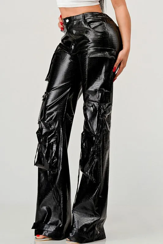 RONALYN LEATHER CARGO PANTS