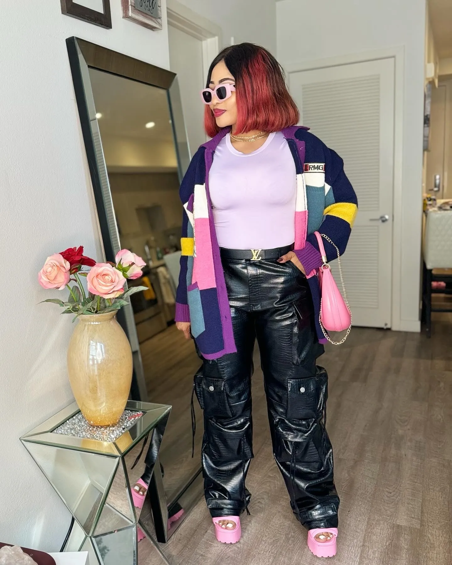 RONALYN LEATHER CARGO PANTS