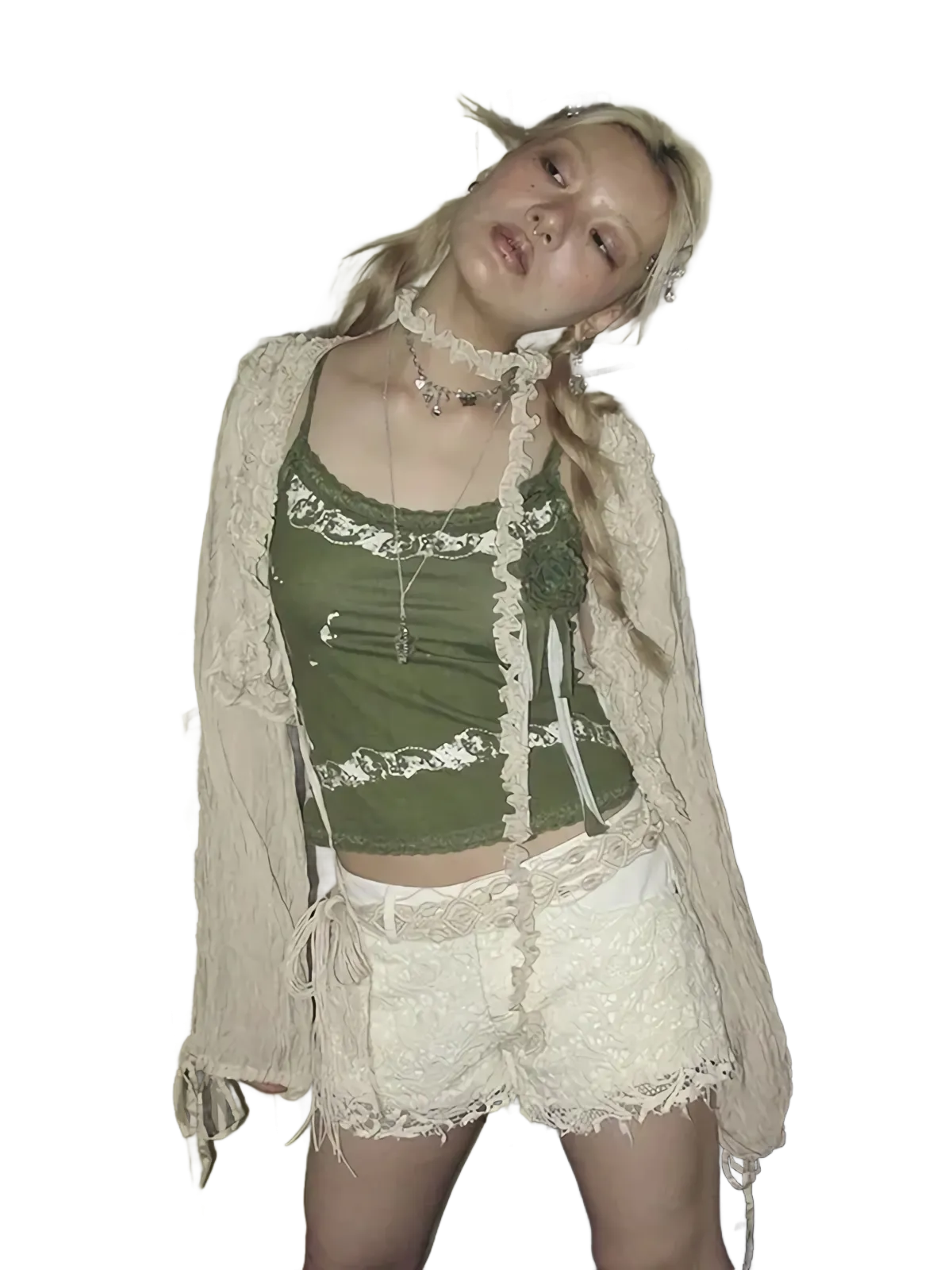 Ruffled Lace Cover Up
