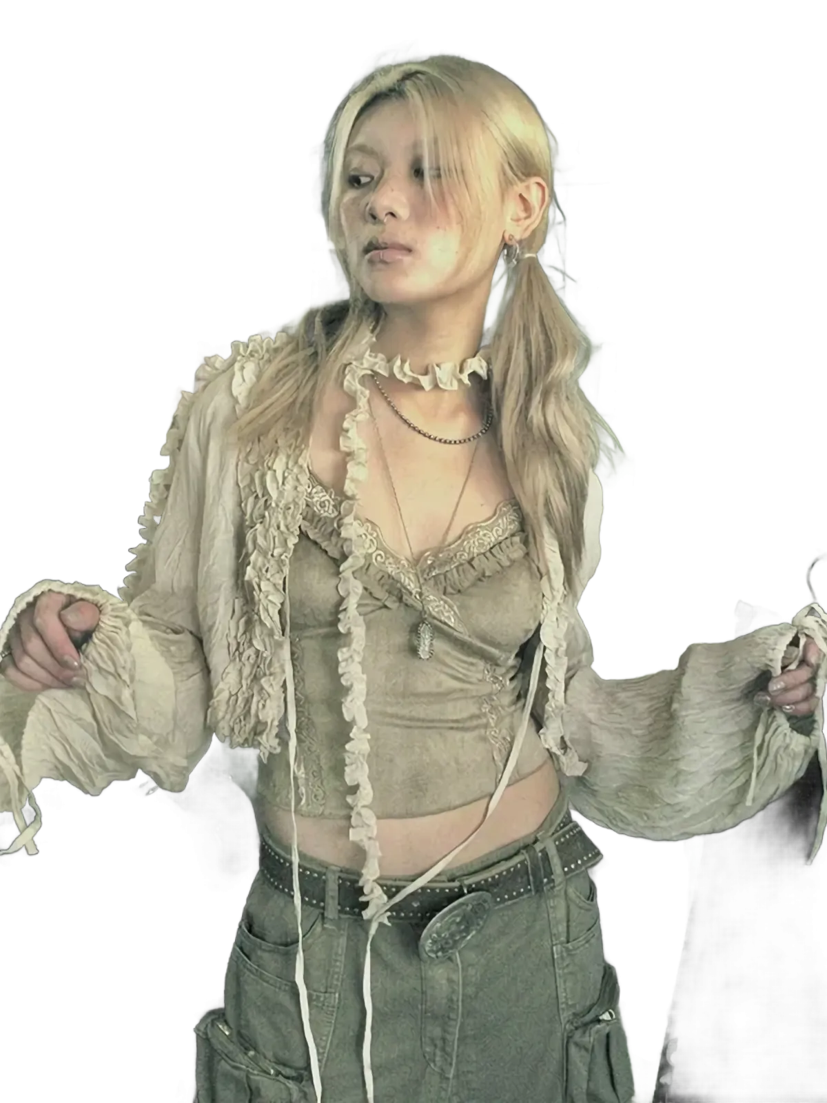 Ruffled Lace Cover Up