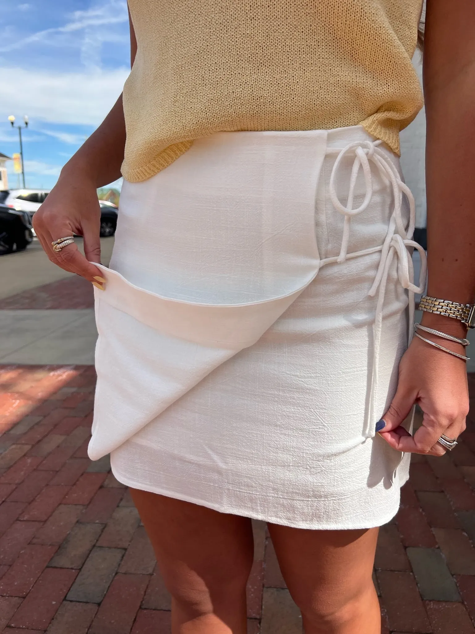 Sadie & Sage | Sugarloaf Wrap Over Mini Skirt