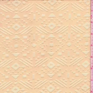 Sandy Beige Aztec Diamond Burnout Jersey Knit Fabric