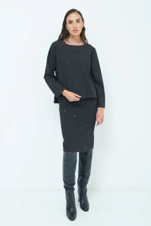 Sequin-embellished long-sleeve top wholesale