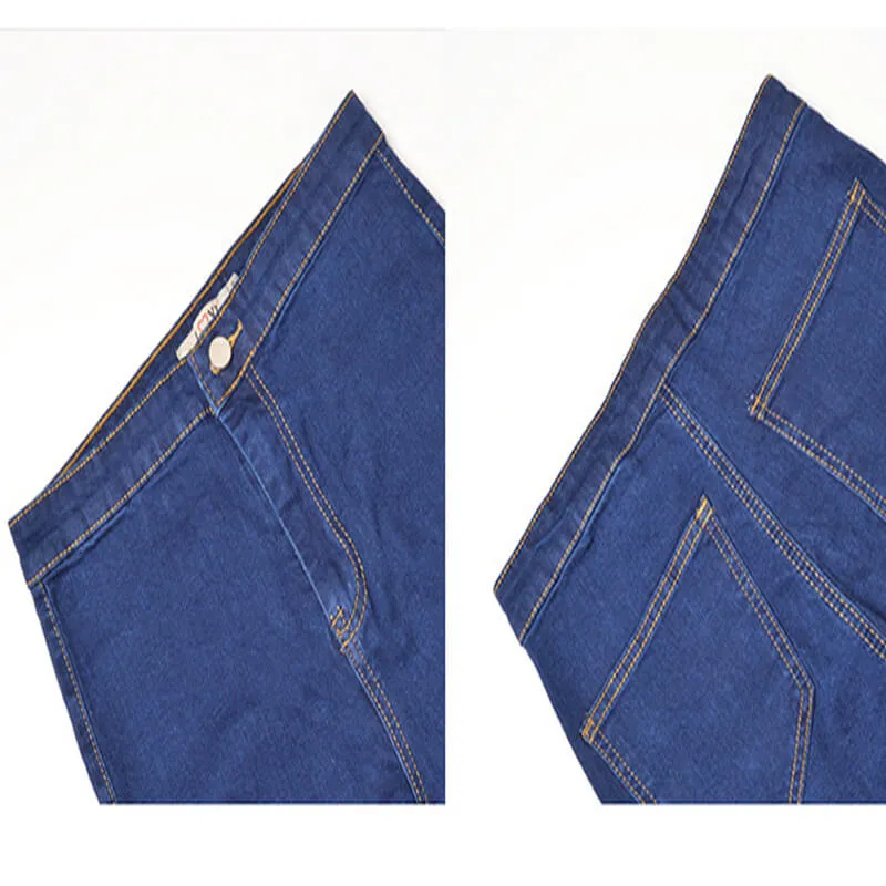 Sexy Plus Size Stretch Ripped Skinny Denim Pants