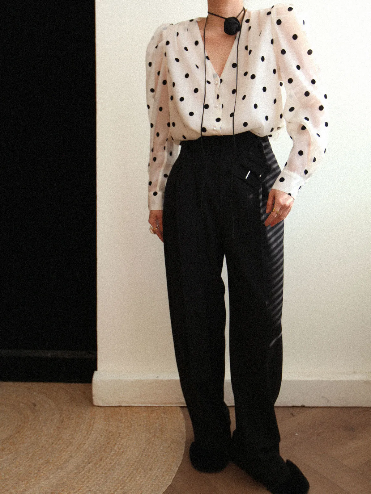 Sheer Polka Graceful Dot Blouse