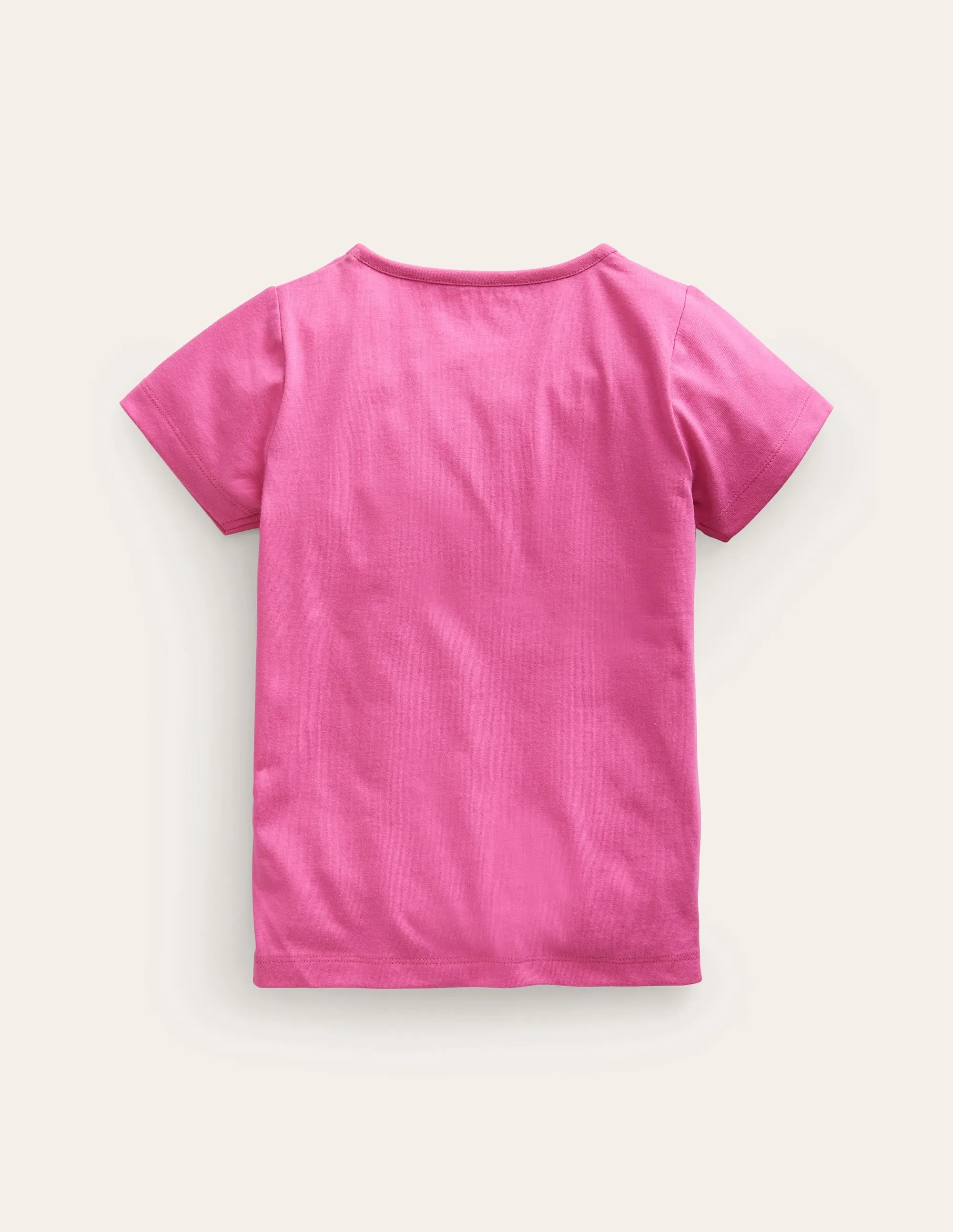 Short Sleeve Appliqué T-shirt-Pink Baby Leopard