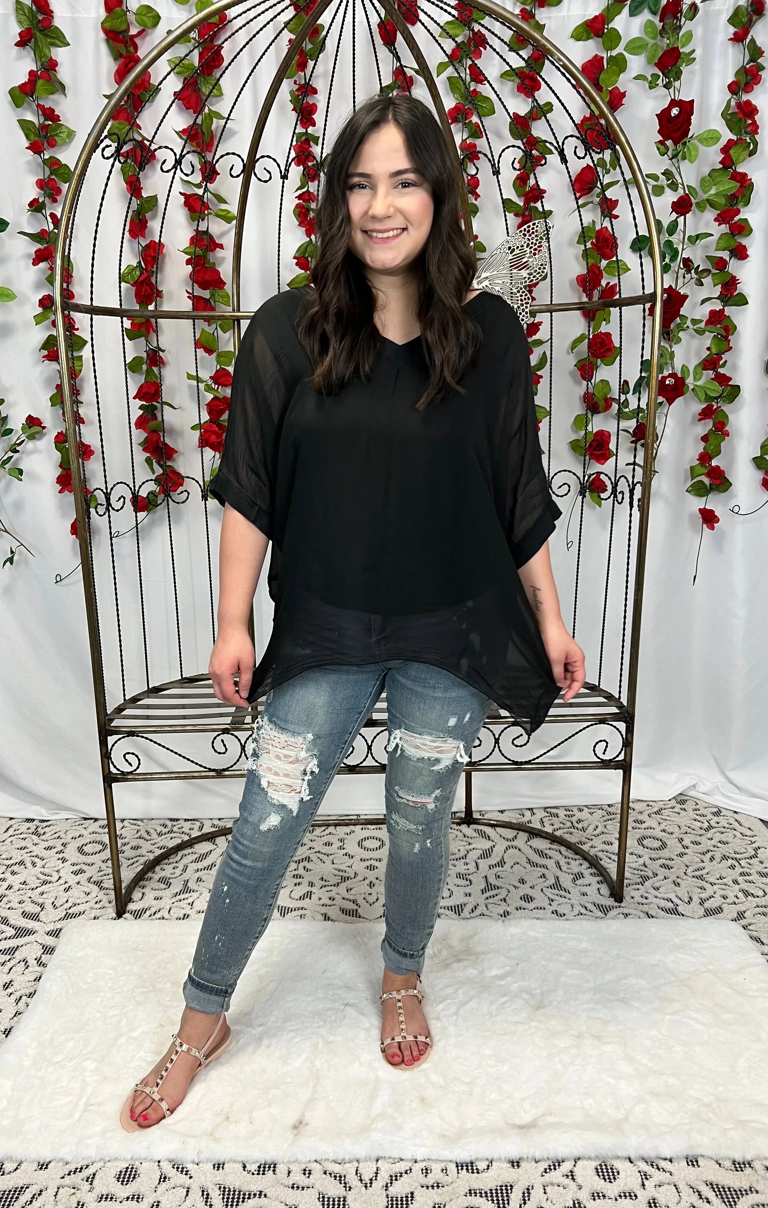 Silk V-Neck Top