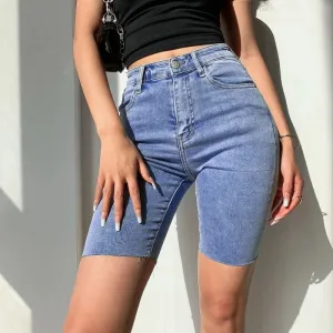 Skinny High Waist Shorts Jeans Push Up Shorts Women Denim Plus Size