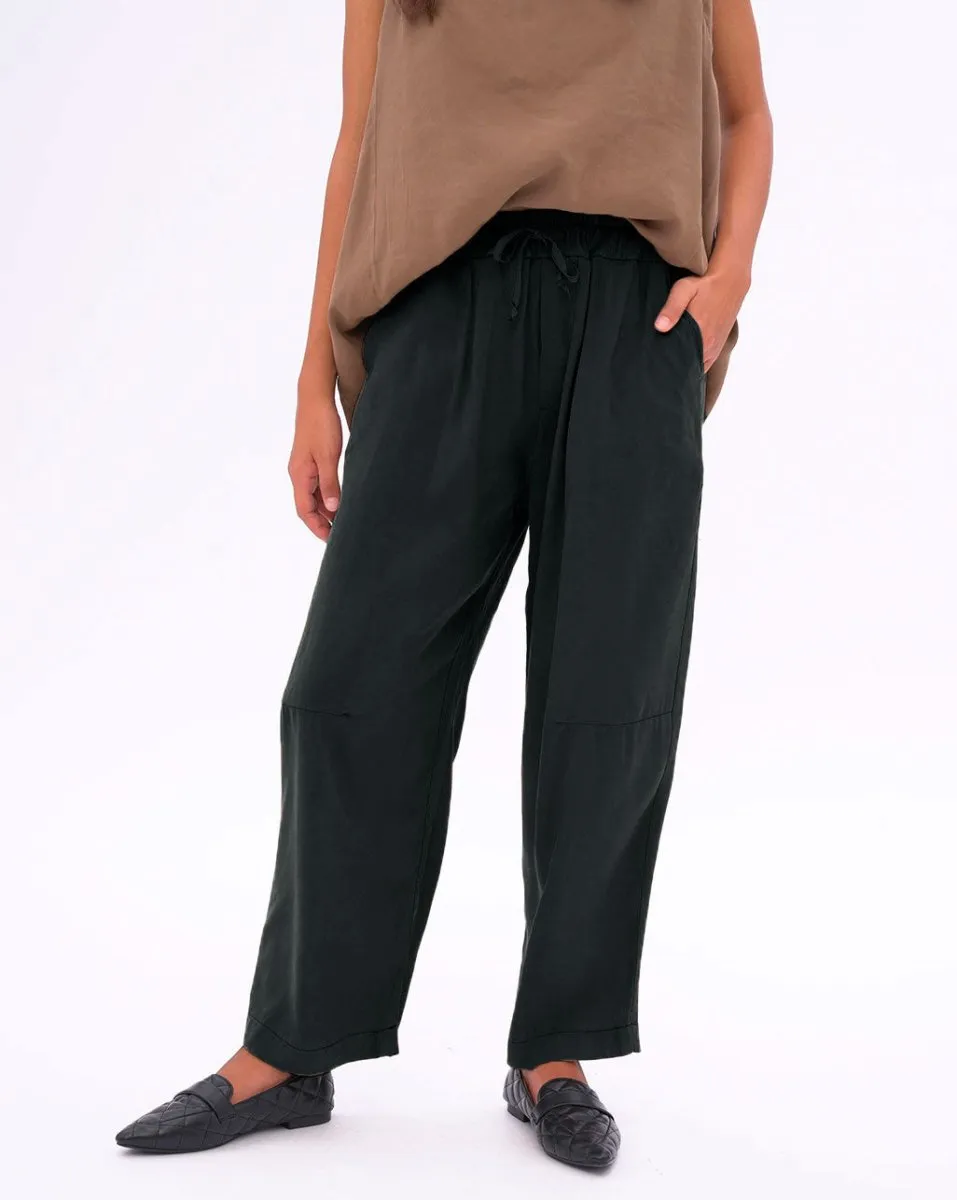 Sleek Elastic Waist Drawstring Pants