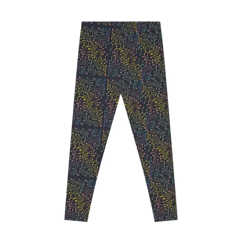 Sleek Leggings Colorful Circuits Abstract