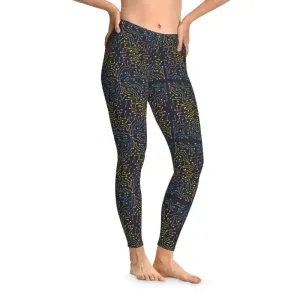 Sleek Leggings Colorful Circuits Abstract