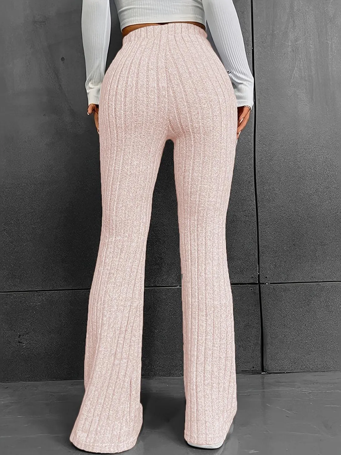 Sleek Move Ribbed High Waist Bootcut Pants