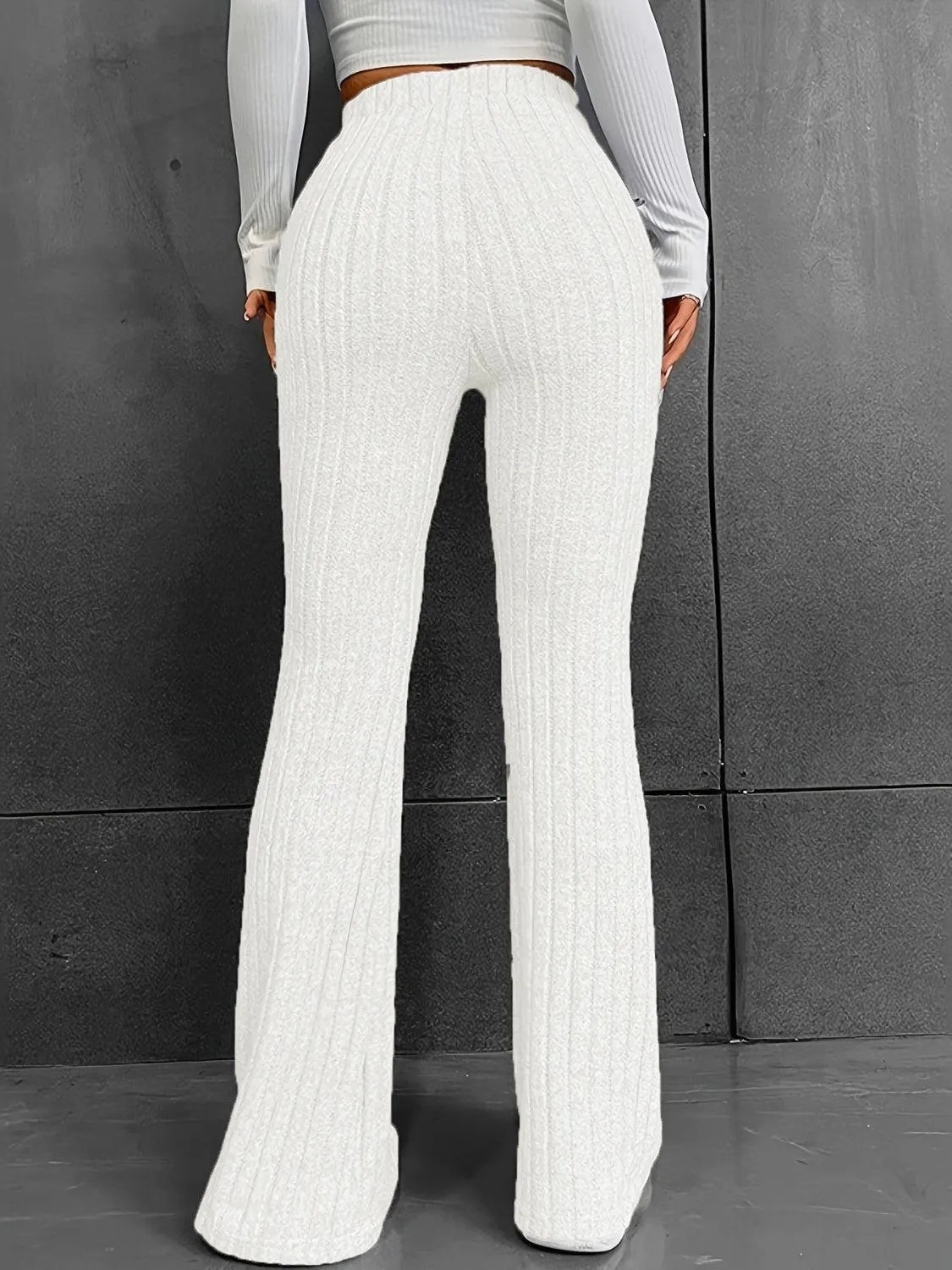 Sleek Move Ribbed High Waist Bootcut Pants