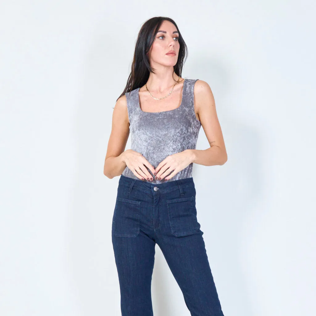 Sleek sleeveless bodysuit with ruched detail wholesale