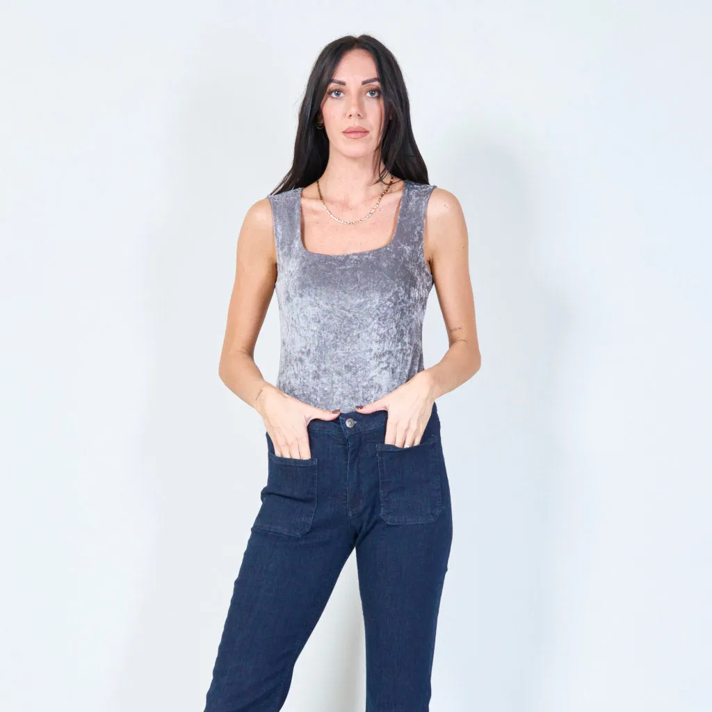 Sleek sleeveless bodysuit with ruched detail wholesale
