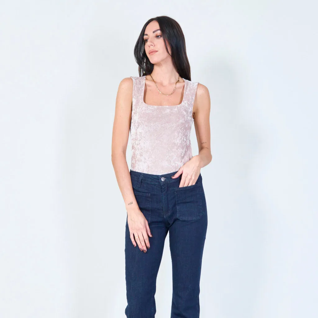 Sleek sleeveless bodysuit with ruched detail wholesale