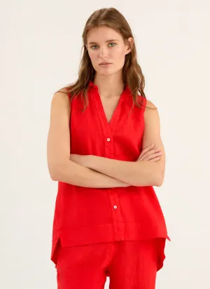 Sleeveless Button Up Shirt