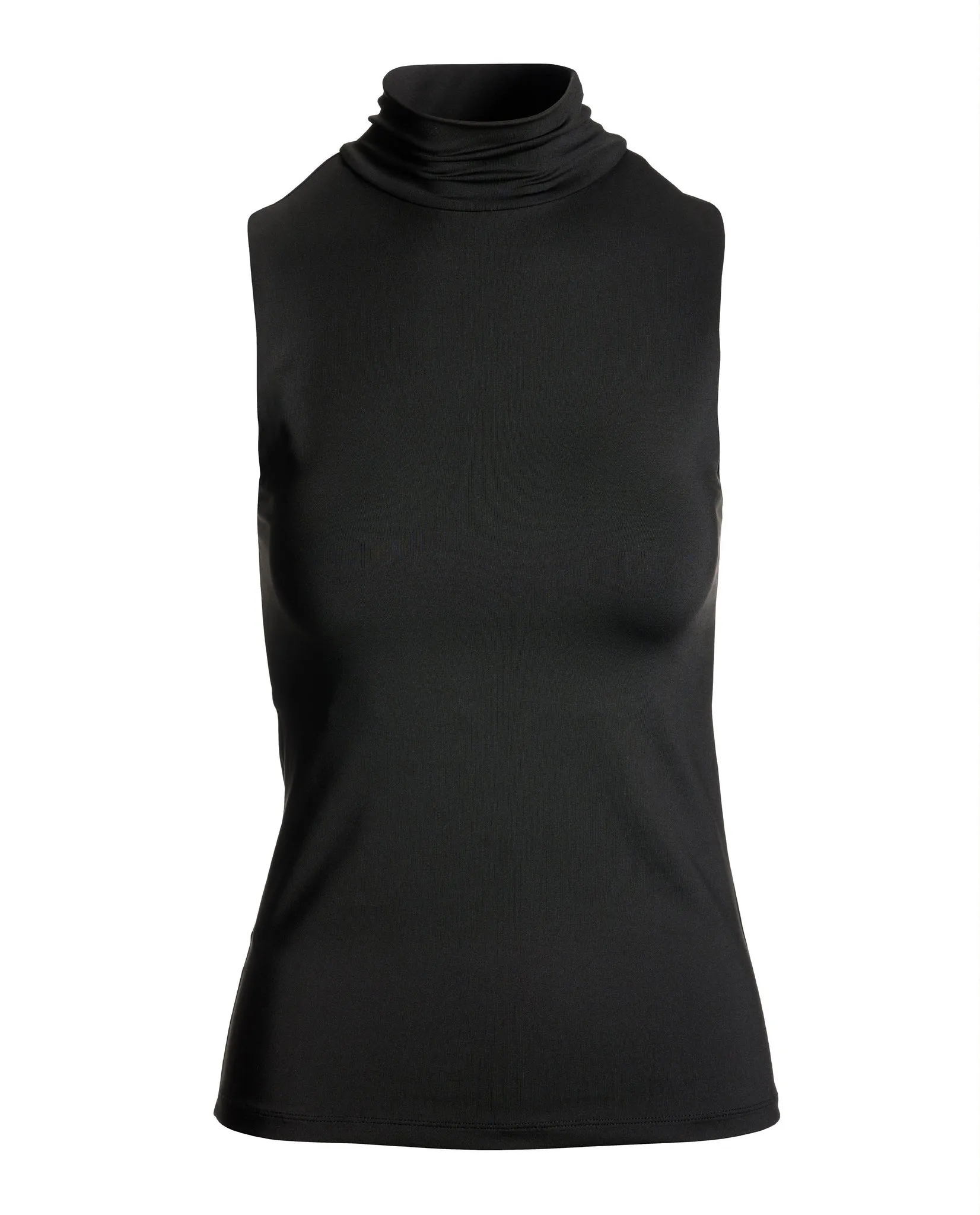 So Modern Sleeveless Mock Neck Top Proper Black