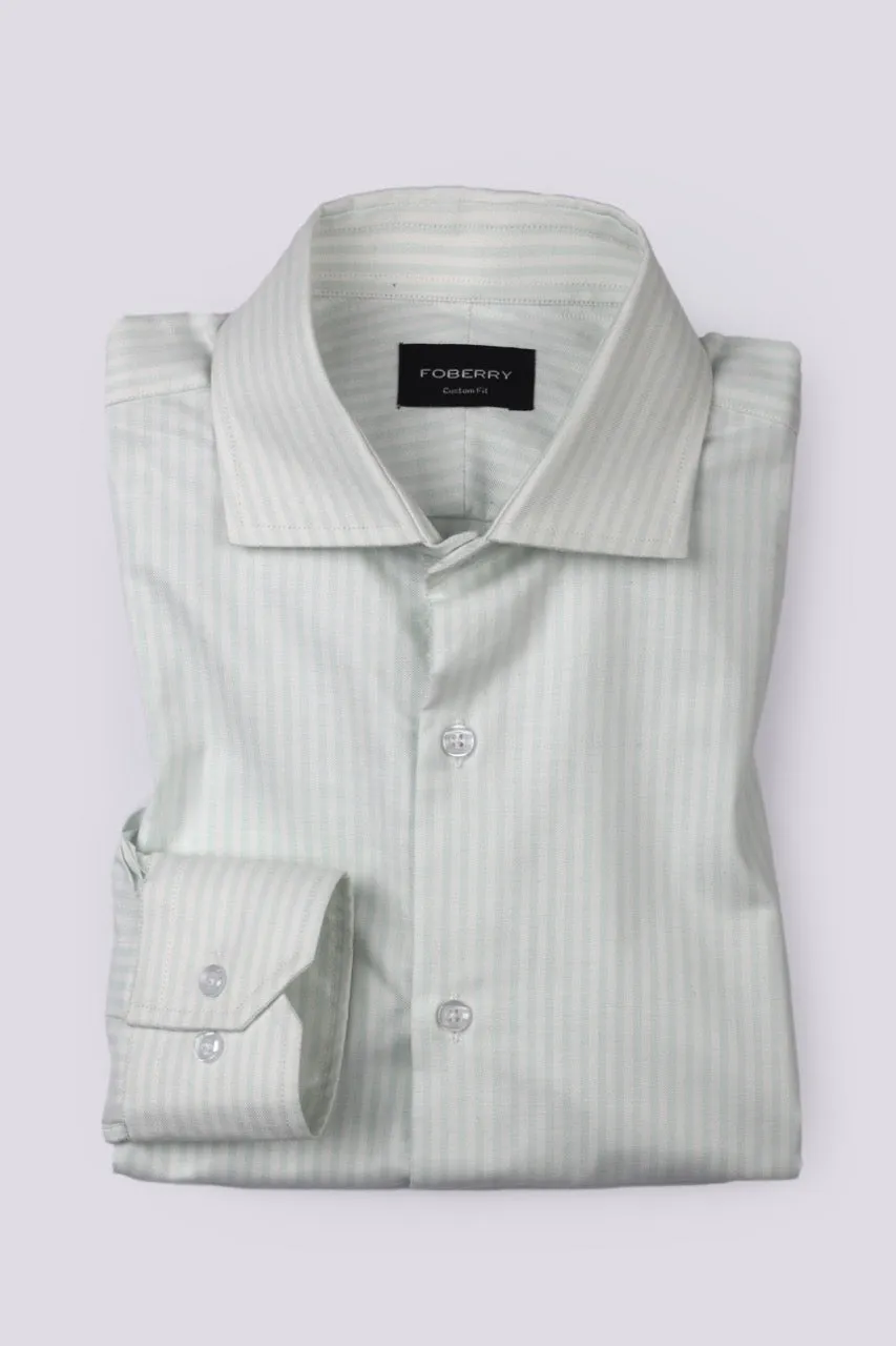 Soft Green Oxford Stripes Shirt