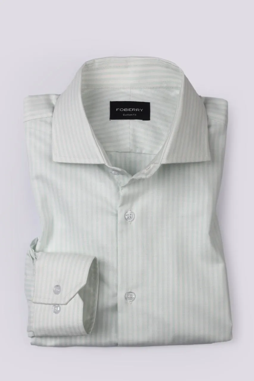 Soft Green Oxford Stripes Shirt