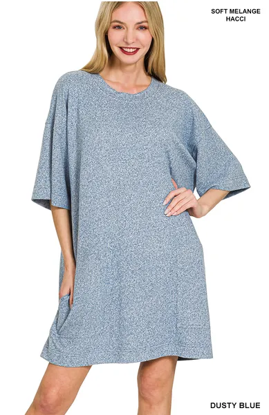 Soft Melange Hacci T-Shirts Dress