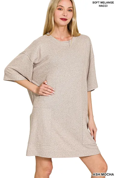 Soft Melange Hacci T-Shirts Dress