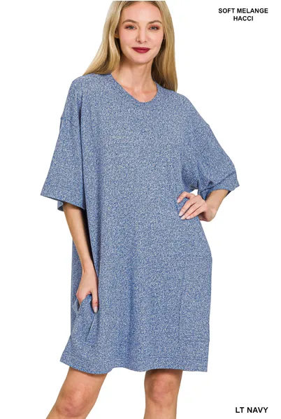 Soft Melange Hacci T-Shirts Dress