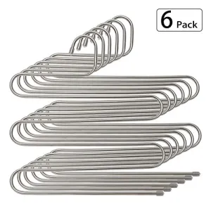 Stephenie 2 Pack S Type 5 Layer Stainless Steel Hanger with Multifunctional for Pants Tie Scarf Anti-Skid Scarf Towel Clothes