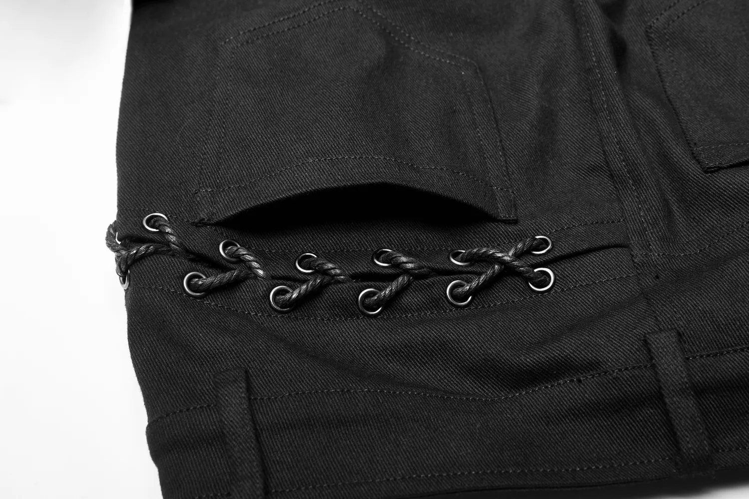Stylish Gothic Lace-Up Side Detail Skinny Pants