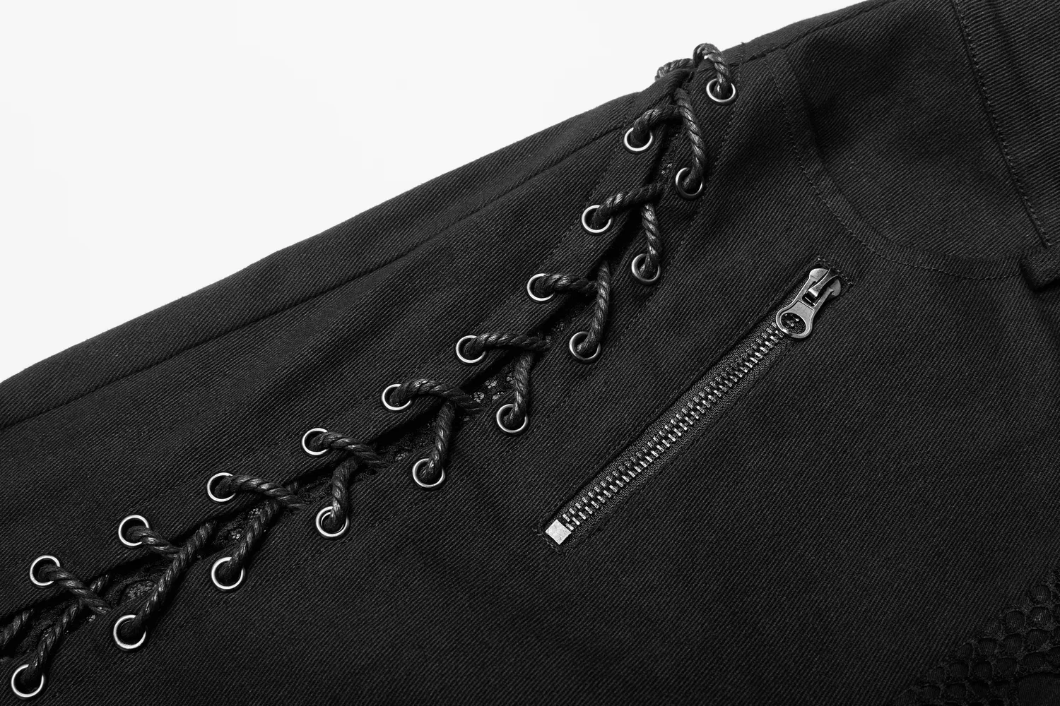 Stylish Gothic Lace-Up Side Detail Skinny Pants