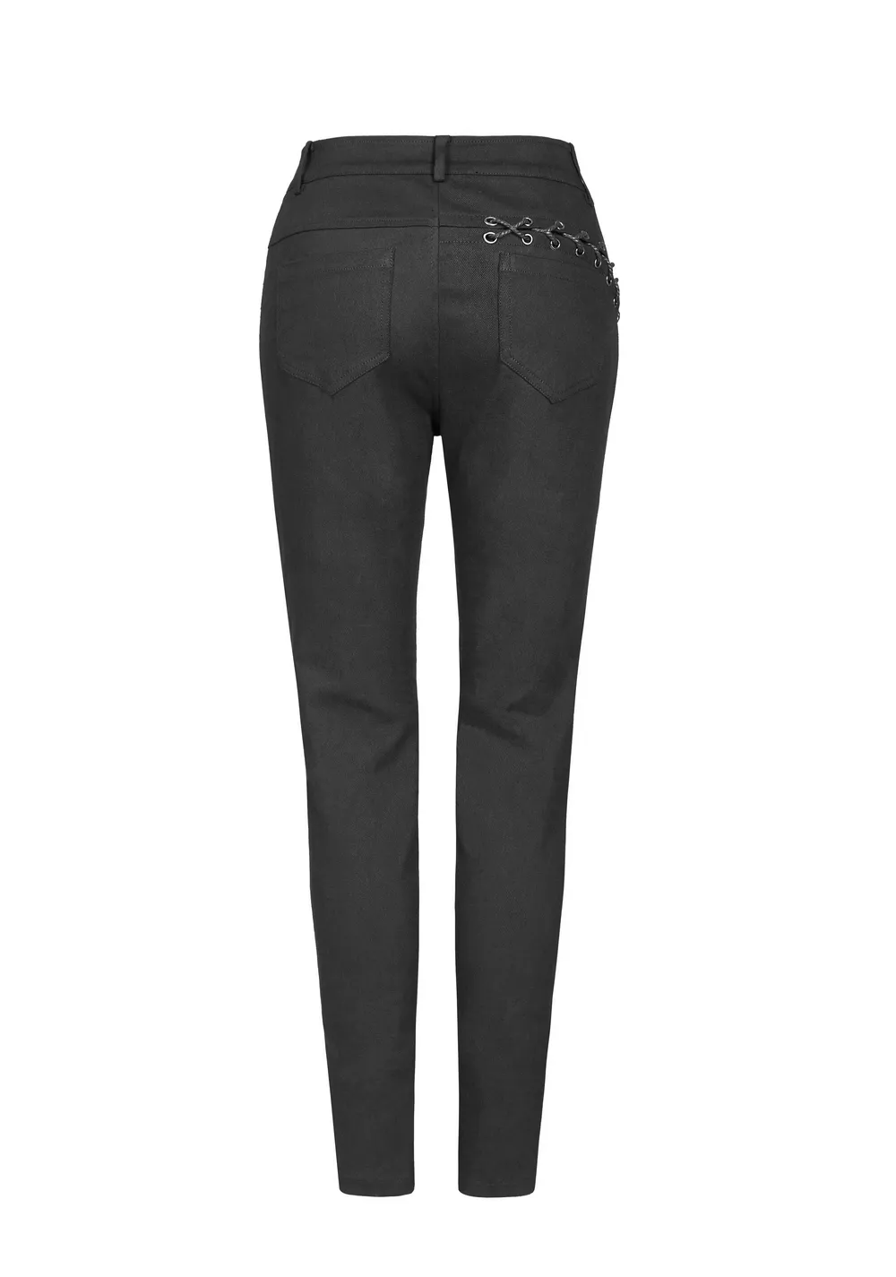 Stylish Gothic Lace-Up Side Detail Skinny Pants