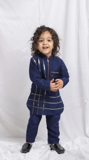STYLISH NAVY BLUE KURTA AND PANTS