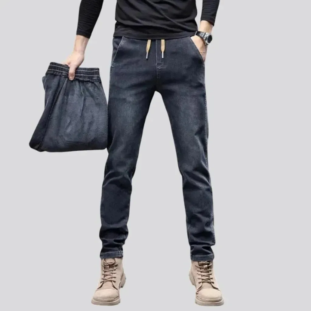 Stylish slim men's denim joggers