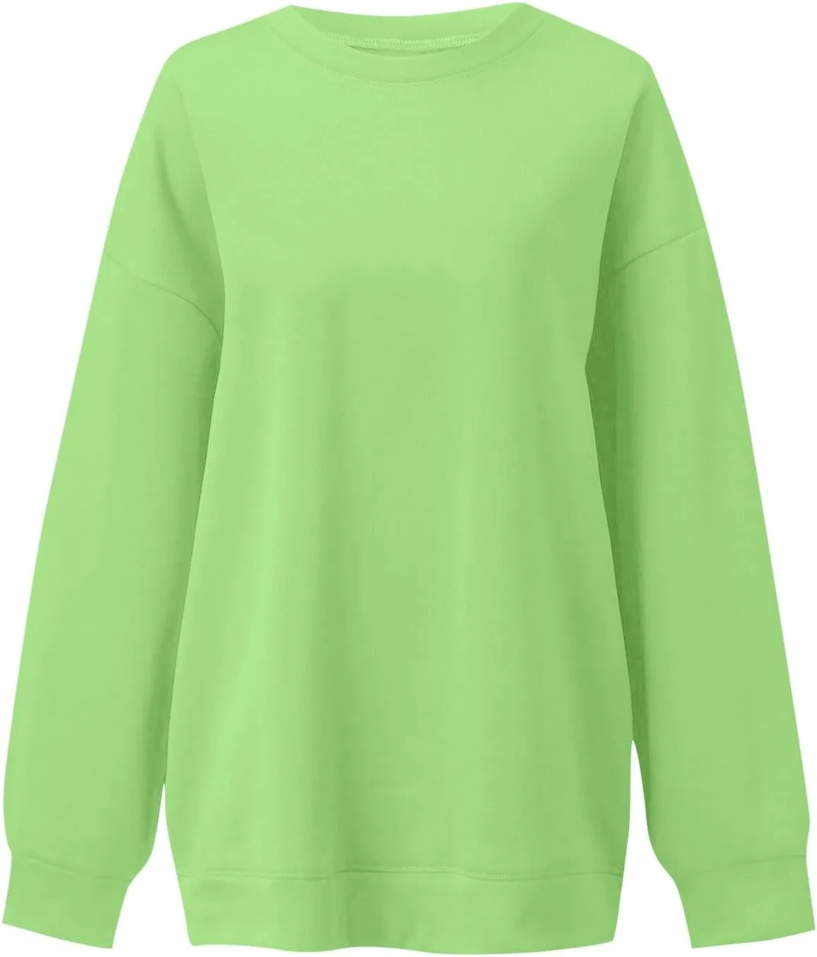Sweatshirt for Women Solid Color Long Sleeve Crewneck Oversized Sweatshirt Loose Fit Cozy Pullover 2024 Fall Outfits