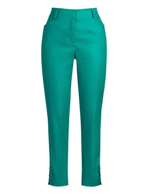 Tall High-Waisted Lace-Up Ankle Pant - Modern - Linen Blend - 7th Avenue