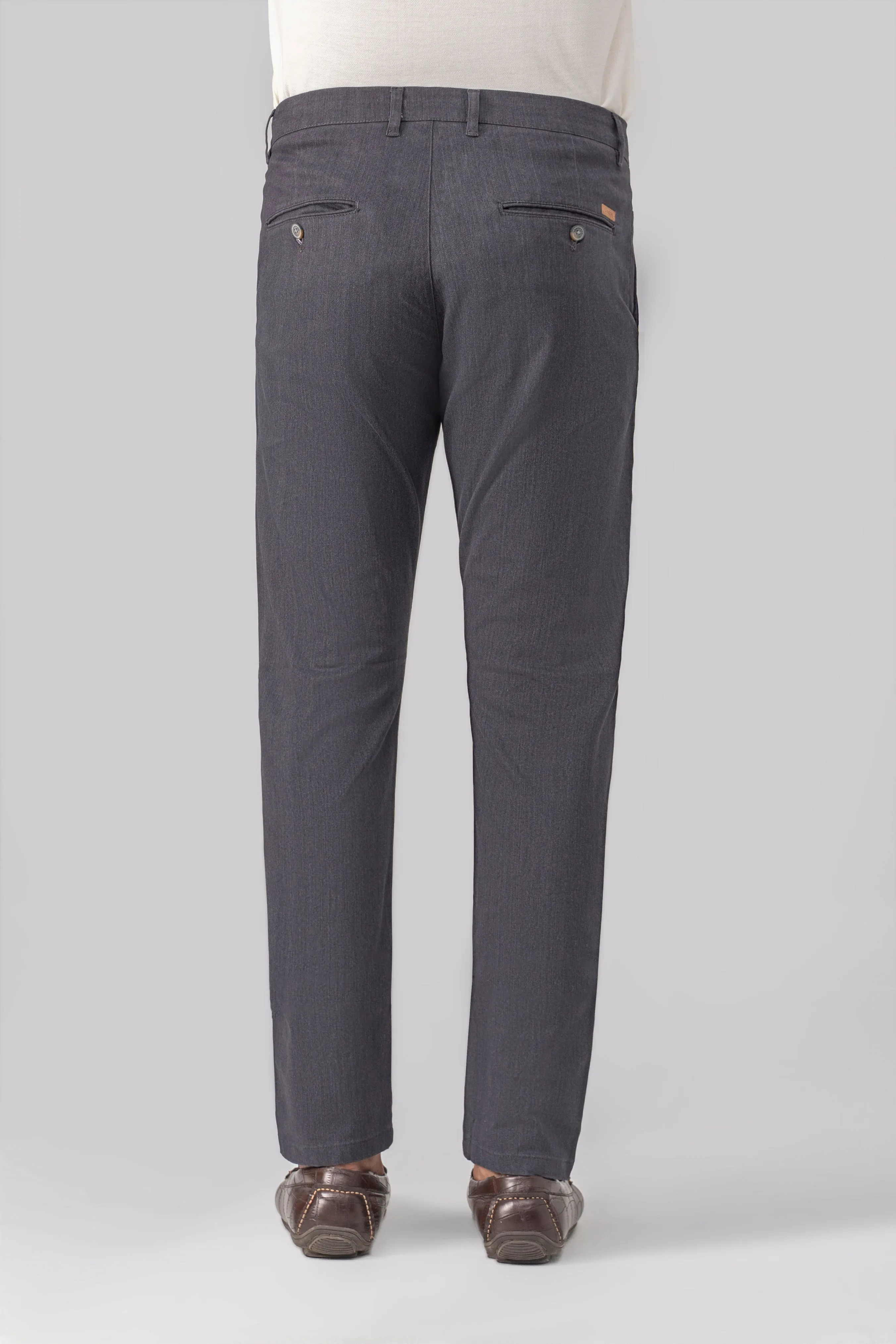 TEXTURED SLIM FIT CASUAL PANT DARK GREY