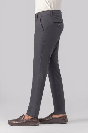 TEXTURED SLIM FIT CASUAL PANT DARK GREY
