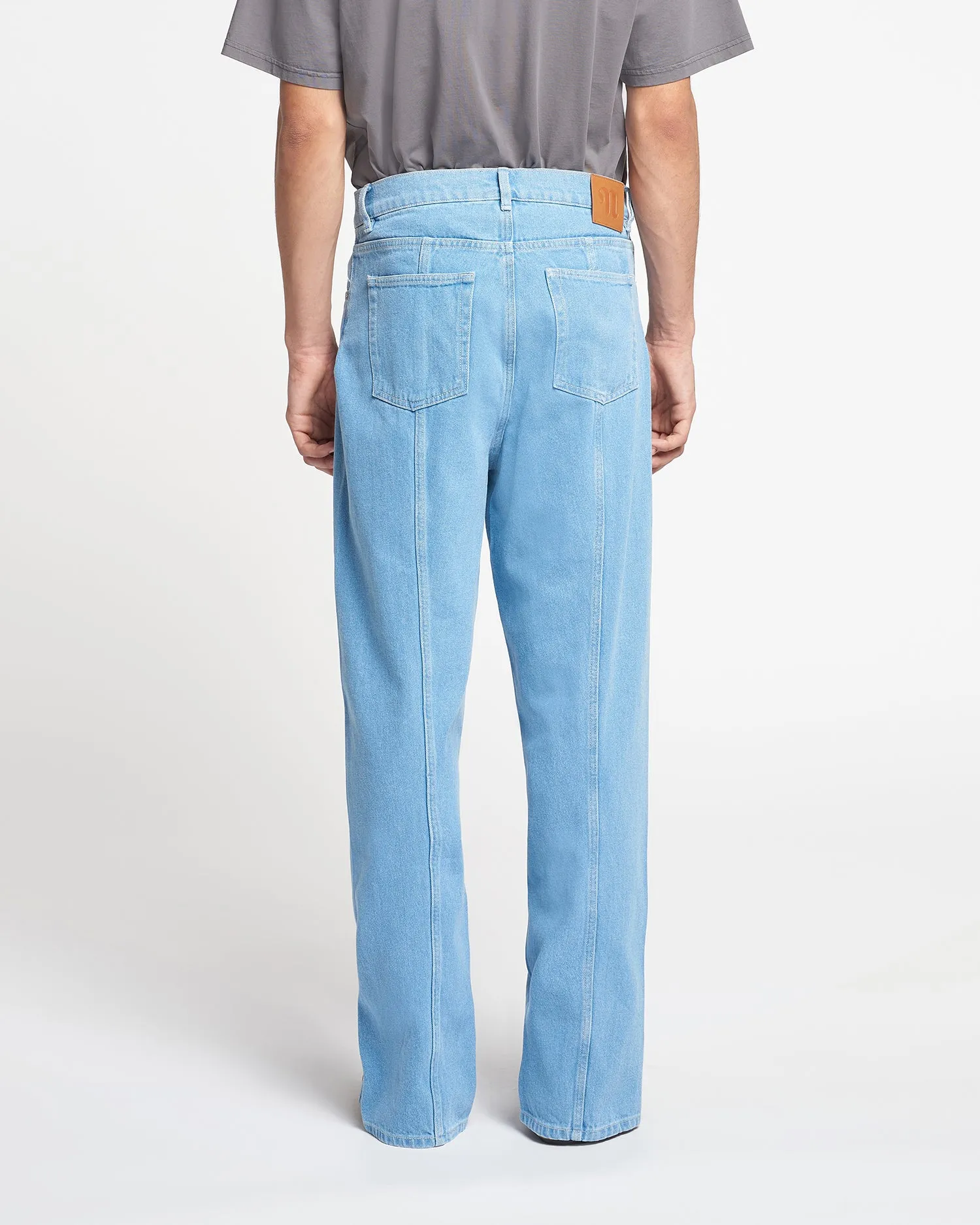 Tibes - Split-Hem Jeans - Eco Light Wash