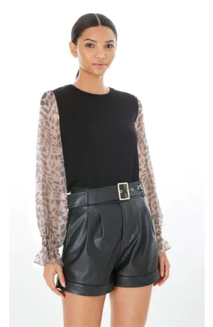 Vera Leopard Combo Top
