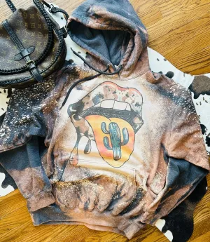 Western cowhide mouth Bleached Crew Sweatshirt / graphic Crew