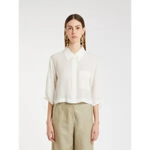 white pure silk shirt