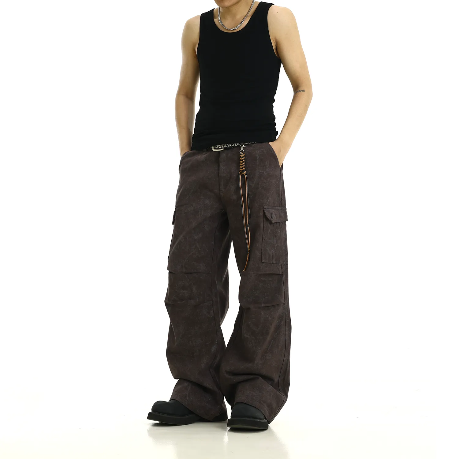 Wide-leg Casual Cargo Pants