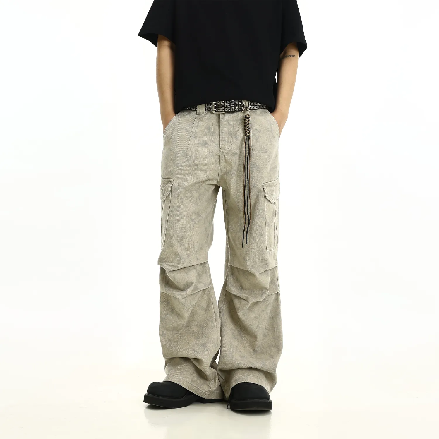 Wide-leg Casual Cargo Pants
