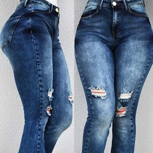 Wide Leg High Waist Stretch Jeans Sexy Pants