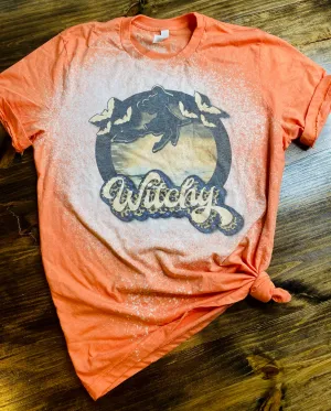 Witchy orange bleached graphic tee