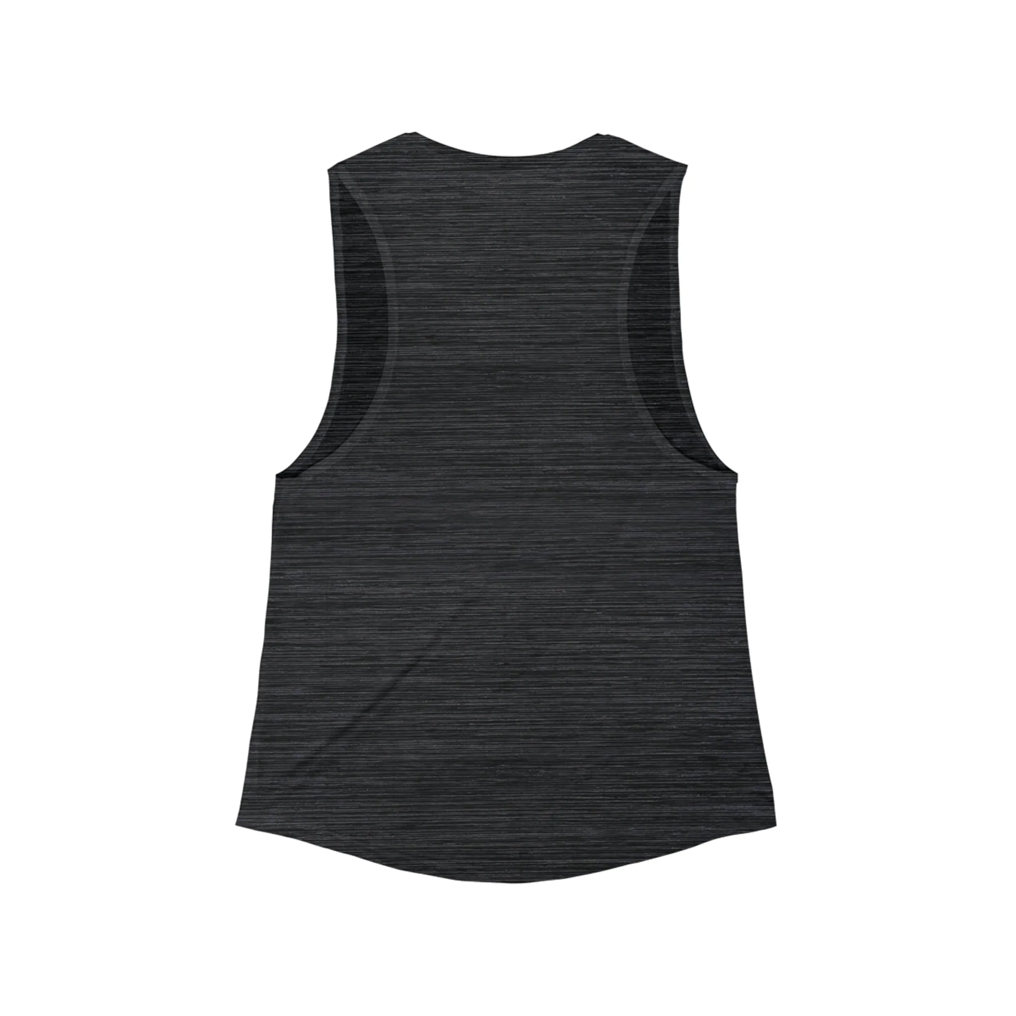 Women's Flowy Scoop Muscle Tank - White Distressed Logo