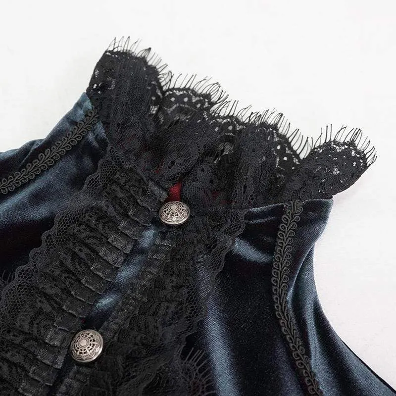 Women's Gothic Puff Sleeved Lace Splice Shirt