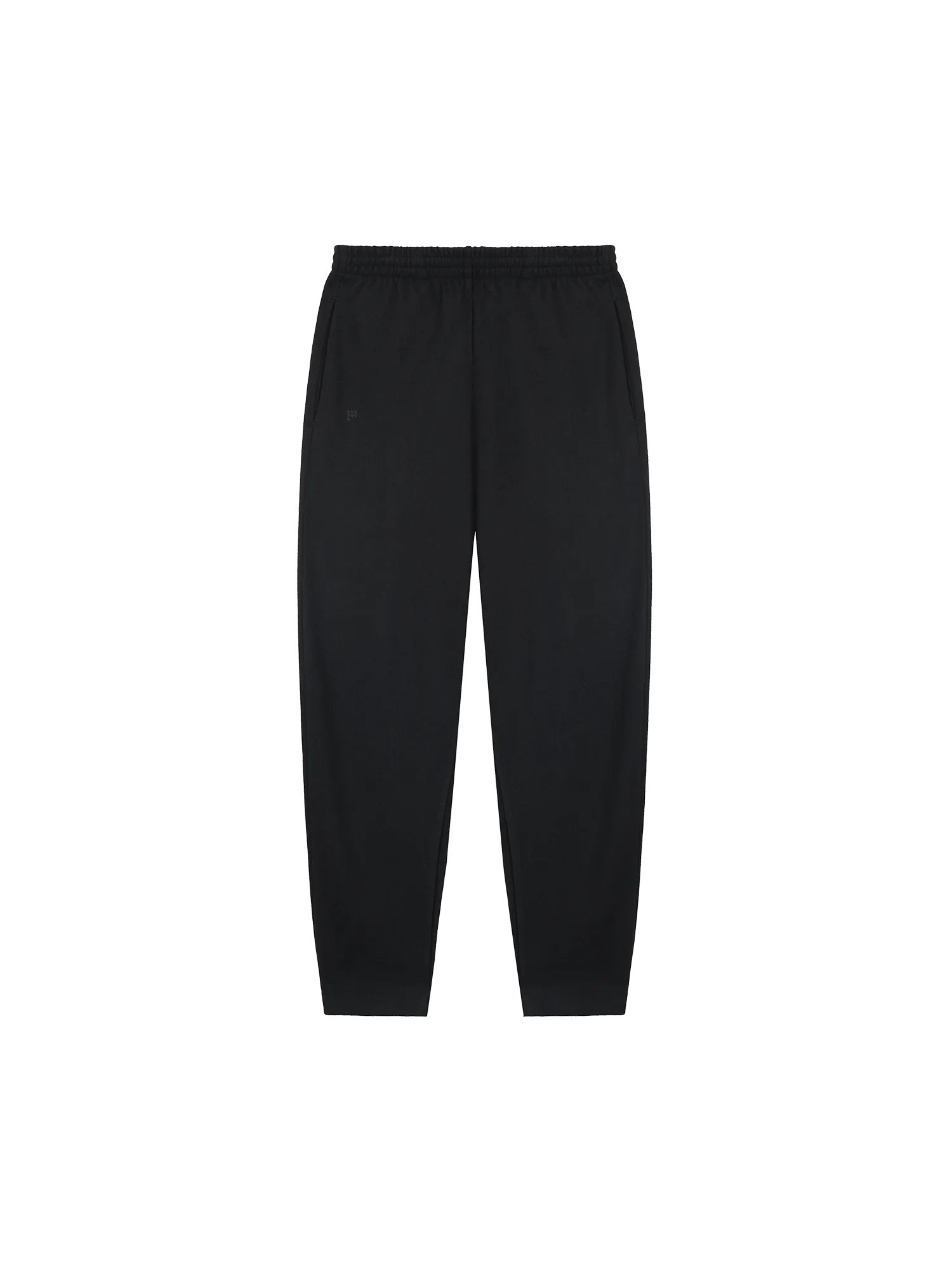 Womens Recycled Wool Jersey Barrel-Leg Track Pants—black