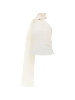 Wrap Neck Silk Blouse