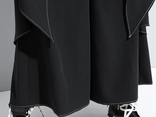 xakxx Loose False-Two Split-Joint Wide-Leg Pants